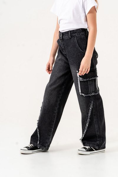 GİYİCEM Girl's Dirty Stitched Cargo Pocket Pants 2169