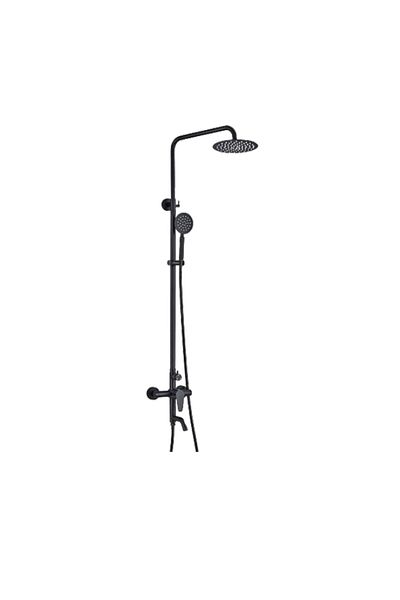 Blackswan Design Shower column, Blackswan, Type M174, adjustable black model, with movable spout, size 137 cm