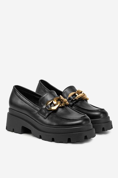 DeeZee Women's Loafers Low Black Thick Sole 41