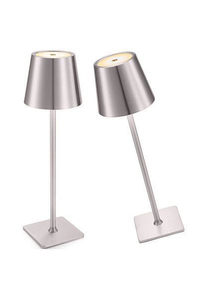 Echo Soul Set 2 lampi de masa touch led incarcabile Echo Soul®️control tactil, Argintiu