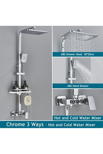 Blackswan Design Shower column, Blackswan, Type M223, chrome model, with 3 ways, SPA type hand shower and mobile spout, 116 cm