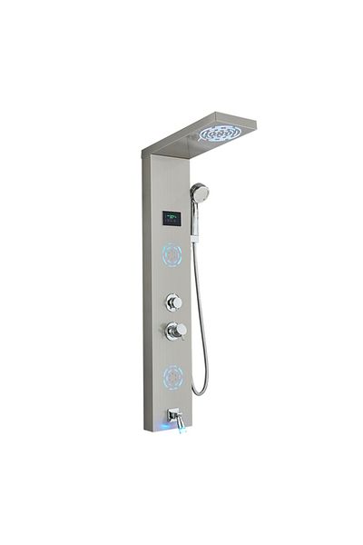 Blackswan Design Panel dus, Blackswan, Tip M9008 model nichel cu LED, afisaj digital, pipa si functii SPA, 114 cm
