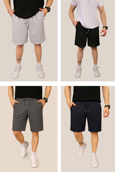 EydaMoon Men's Bermuda Regular 2 Thread Basic Summer Relaxed Cut Shorts