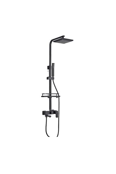 Blackswan Design Shower column, Blackswan, Type M128, adjustable matt black model, movable spout, pressure shower, 20 cm