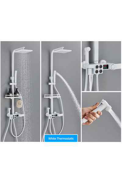 Blackswan Design Coloana dus, Blackswan, Tip M139, alb ajustabil, termostat, pipa mobila, afisaj digital, 110 cm