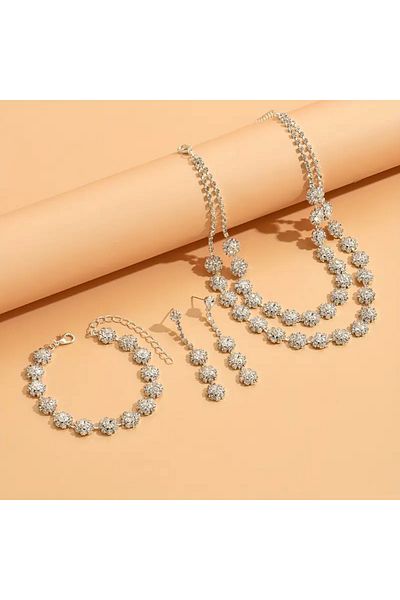 Estilo Lingerie Row Daisy Model Zircon Stone Jewelry Set Gift Jewelry Set Bridal Jewelry Engagement Invitation Jewelry
