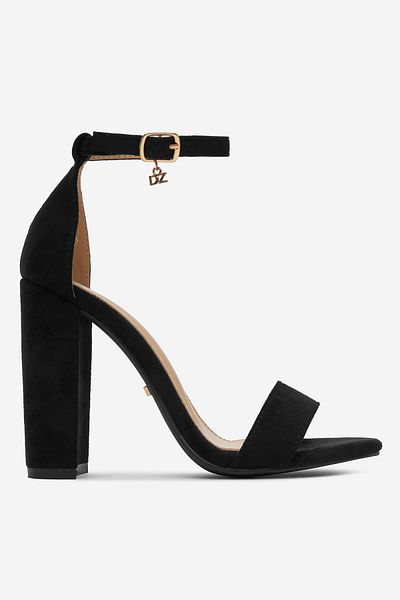 DeeZee Sandale joase de damă negre cu toc bloc 35