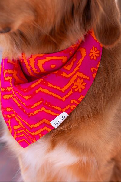 Lorico Dog Snap Fastener Patterned Scarf/Bandana