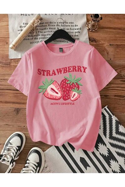 KOZİA OUTDOORS μπλουζάκι με στάμπα φράουλας malkoçbey oversize unisex basic