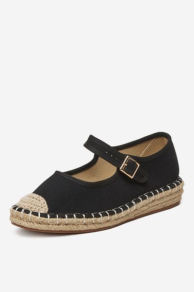 DeeZee Women's Espadrilles Low Black Flat 40