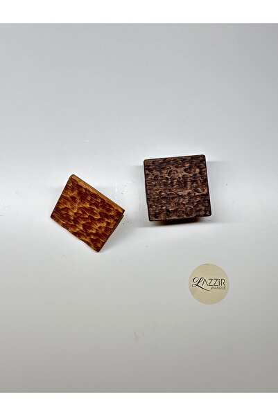 lazzir handle مقبض خشبي مربع الشكل بمقبض واحد - مقبض خزانة مقبض درج بفتحة واحدة