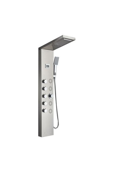 Blackswan Design Panou dus, Blackswan, Tip M8017 nichel cu afisaj digital, pipa tip cascada si functii SPA, 114 cm