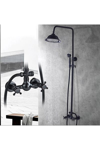 Blackswan Design Shower faucet, Blackswan, Type M17.6 Funnel, antiqued black model, size 20 cm