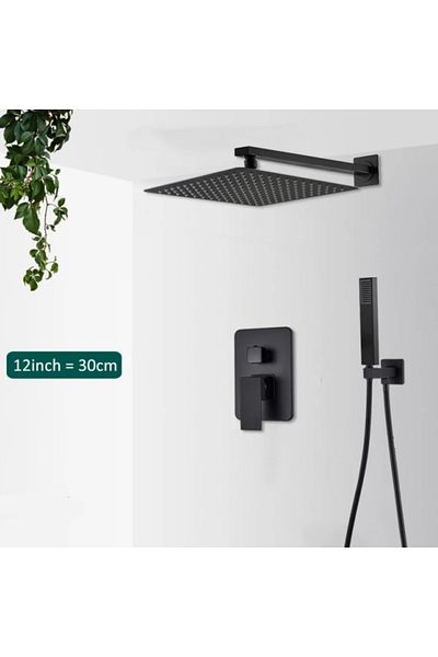 Blackswan Design Shower mixer set, Blackswan, Type M73.45, matt black model, size 30 cm