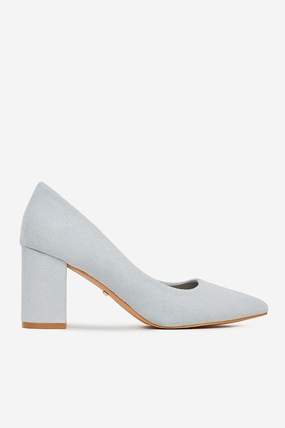 DeeZee Pantofi cu toc de damă cu model block low, albastru, 37