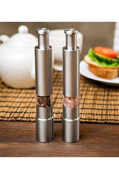 Por Favor Black Pepper Salt Spice Grinder Automatic Pressing Steel Mill