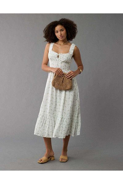 AMERICAN EAGLE Ae Catie Corset Midi Dress