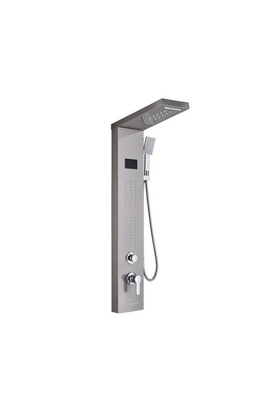 Blackswan Design Panel dus, Blackswan, Tip M8011, nichel, pipa tip cascada, afisaj digital, LED, functii SPA, 114 cm