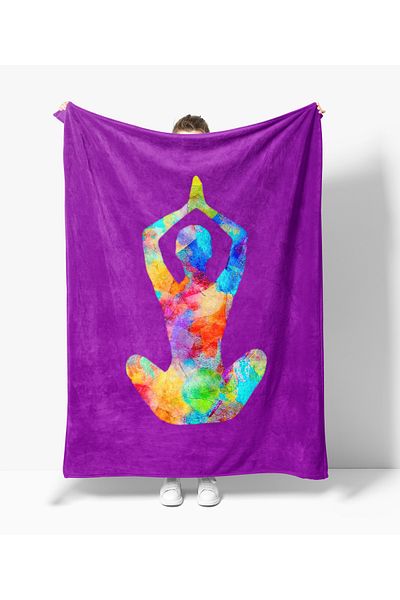 Erays Home Yoga Pilates Pattern Printed Fleece Blanket Teen Fleece Blanket