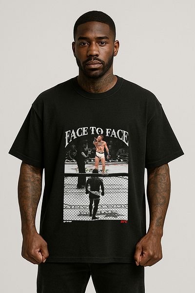 Grove Fashion Mcgregor Face to Face Printed Unisex Oversize T-Shirt