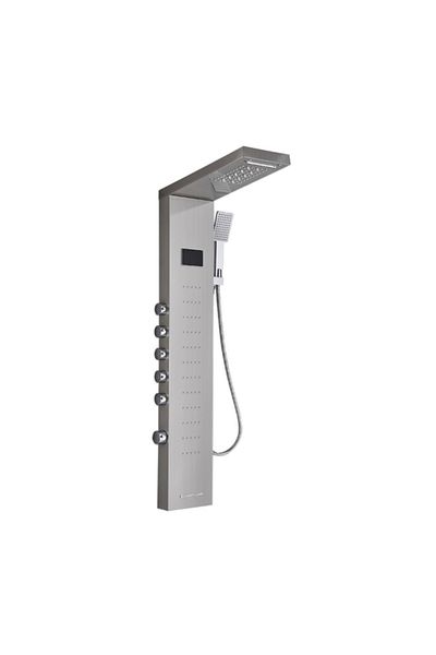 Blackswan Design Panel dus, Blackswan, Tip M8013, nichel, pipa tip cascada, afisaj digital, LED, functii SPA, 114 cm