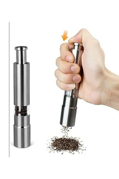 Por Favor Black Pepper Salt Spice Grinder Automatic Pressing Steel Mill