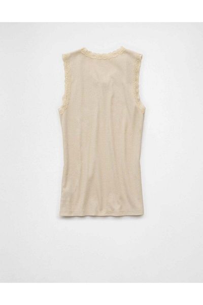 AMERICAN EAGLE AE Graphic Lace Trim Tank Top