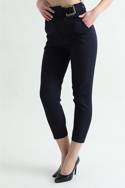 Secret Passion Lingerie Navy Blue Buckle Detail Dumbbell Women's Trousers