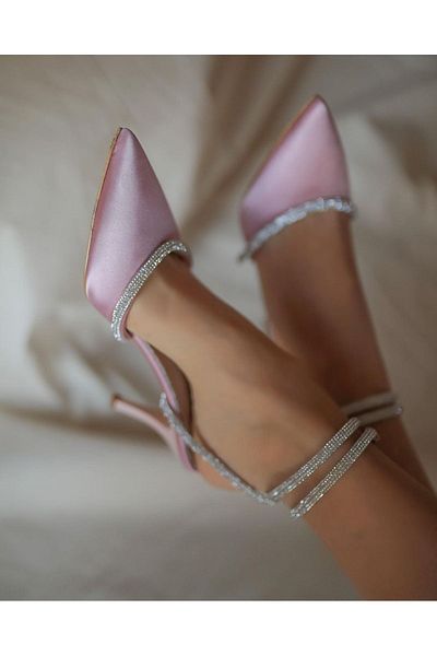 Mio Styllo Pantofi cu toc de damă Leola Powder Satin Stone