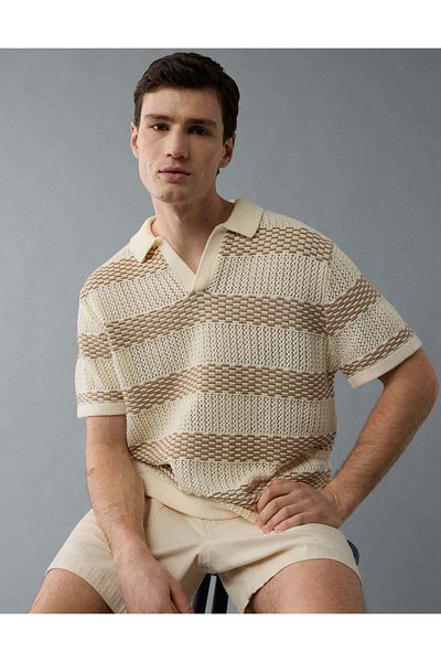 AMERICAN EAGLE AE Striped Sweater Polo Shirt