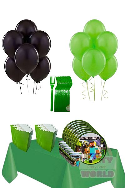 party world Mınecraft Steve Birthday Party Set – 8 People