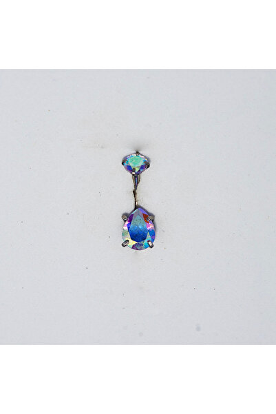 Piercing by Sever HOLOGRAFİK ŞEFFAF DAMLA TAŞ CERRAHİ ÇELİK GÖBEK BELLY PIERC...