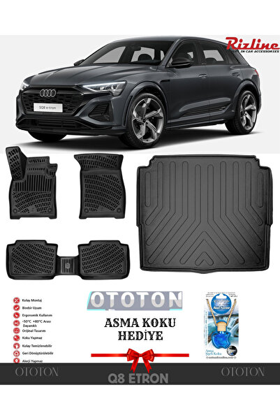 Rizline Audi Q8 E-Tron 2024 Sonrası E-TRON Bagaj Havuzu ve 3D Havuzlu Paspas ...