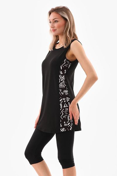 medipek Lycra Zero Sleeve Piece Patterned Swimsuit Bonnet