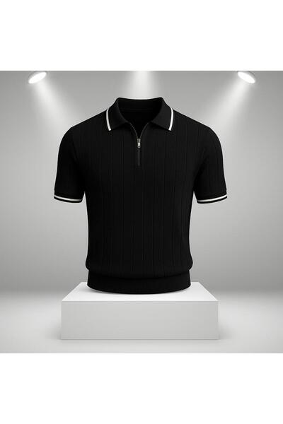 LC Waikiki Slim Fit Men's Zippered Polo Neck Knitwear T-Shirt / T-Shirt New S...