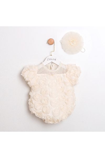 ministok Baby Girl Jumpsuit with Rosa Hair Accessories