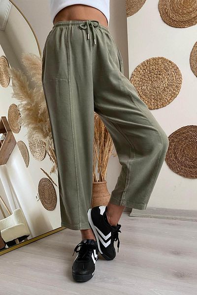 İstangül Butik Cotton Drift Wash Pattern Carrot Pants