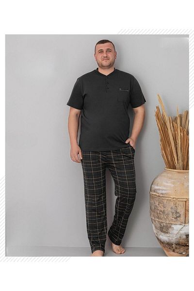 Pijamoni Ανδρικό σετ πιτζάμες με κοντό μανίκι με κουμπιά με κουμπιά 6730/4 - 1 τεμάχιο