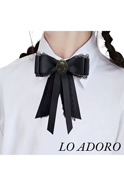 LO ADORO Cravată pentru femei Arslan Detail Accesoriu pentru guler pentru femei Papion pentru femei Cravată din satin Cravată din catifea