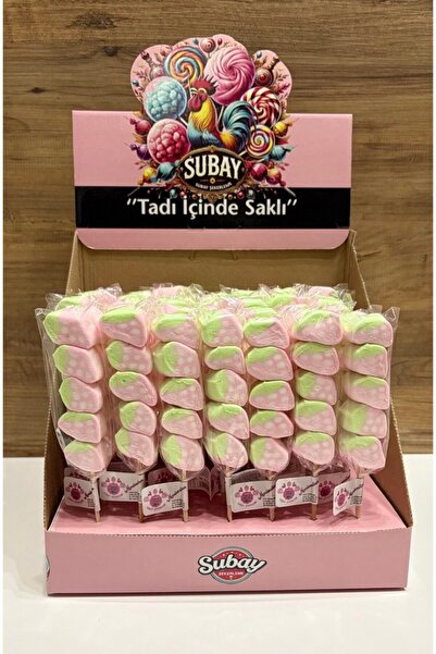 SUBAY ŞEKERLEME Marshmallow Lolipop Şekerleme 10 Adet (ÇİLEK) (PARTİ -DOĞUM GÜNÜ-ÇOCUK-HEDİYE-SEVGİLİ VB.)