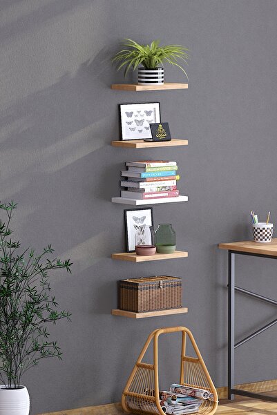 Cosargroup 5 Li İskandinav Tarzı Bohem Uçan Duvar Rafı Tv Rafı Kitaplık, Kütü...