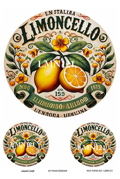 LİNEART Limon Serisi LMN121 Limoncello, Limon Desenli 29*42 cm Pirinç Dekopaj