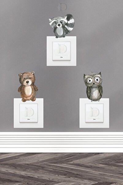 KT Decor Set de autocolante cu 3 prize pentru camera copiilor, în culori past...