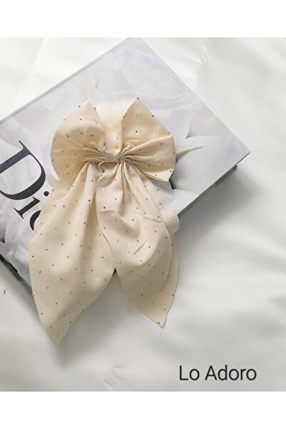 LO ADORO Sa kamenčićima Mašna za kosu sa kopčom Pliš Elastična kopča za kosu ...