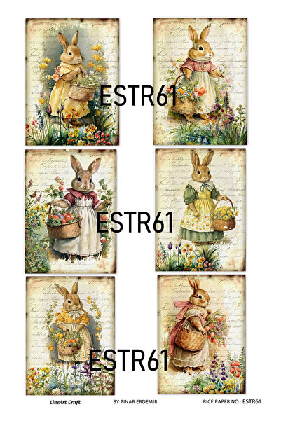 LİNEART Paskalya Serisi ESTR61 29*42 cm Pirinç Dekopaj