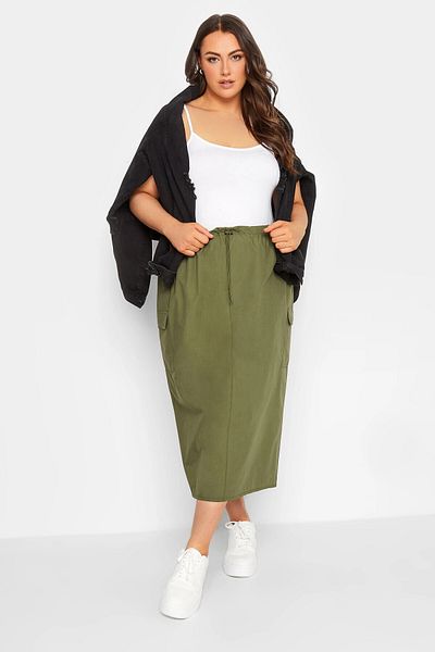 Stil Diva Plus Size Midi Length Cargo Skirt302037