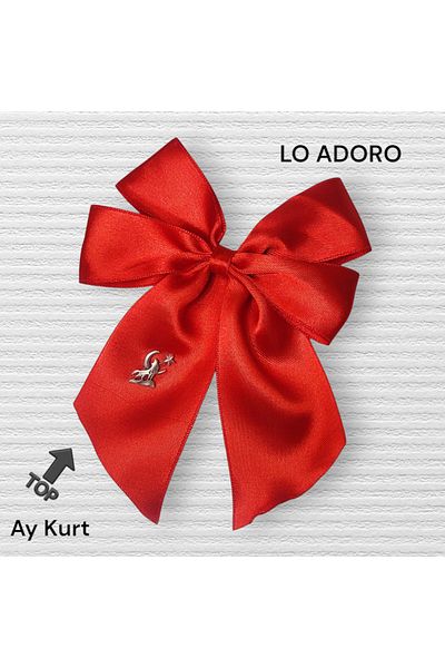 LO ADORO Wolf Moon Star Detail Red Women's Tie Women's Yak Brooch Bow Tie