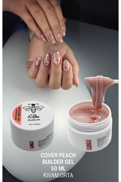 QBEE PROFESSIONAL 50ml Protez Tırnak Jeli Builder Gel Cover Peach