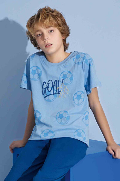 Tarık Хлопчачий футболка Goal Бермуди з трикотажу Супрем Велосипедний комір Середньої товщини Піжамний комплект-3938