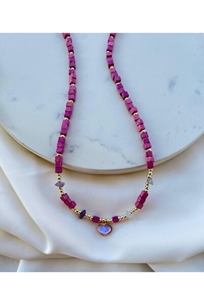 Orvix Accessories الخرز الوردي صف القلب عزر المرأة اليومية قلادة الصيف قلادة ...